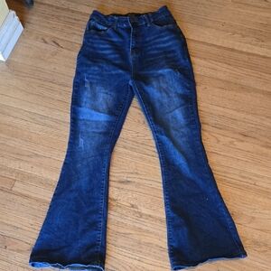 Women's Dark Navy Flare Jeans, Size 9.